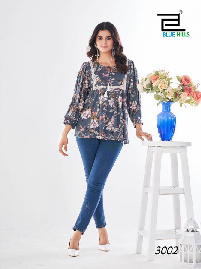 Cappuccino Vol 3 By Blue Hills Rayon Printed Ladies Top Wholesale Shop In Surat